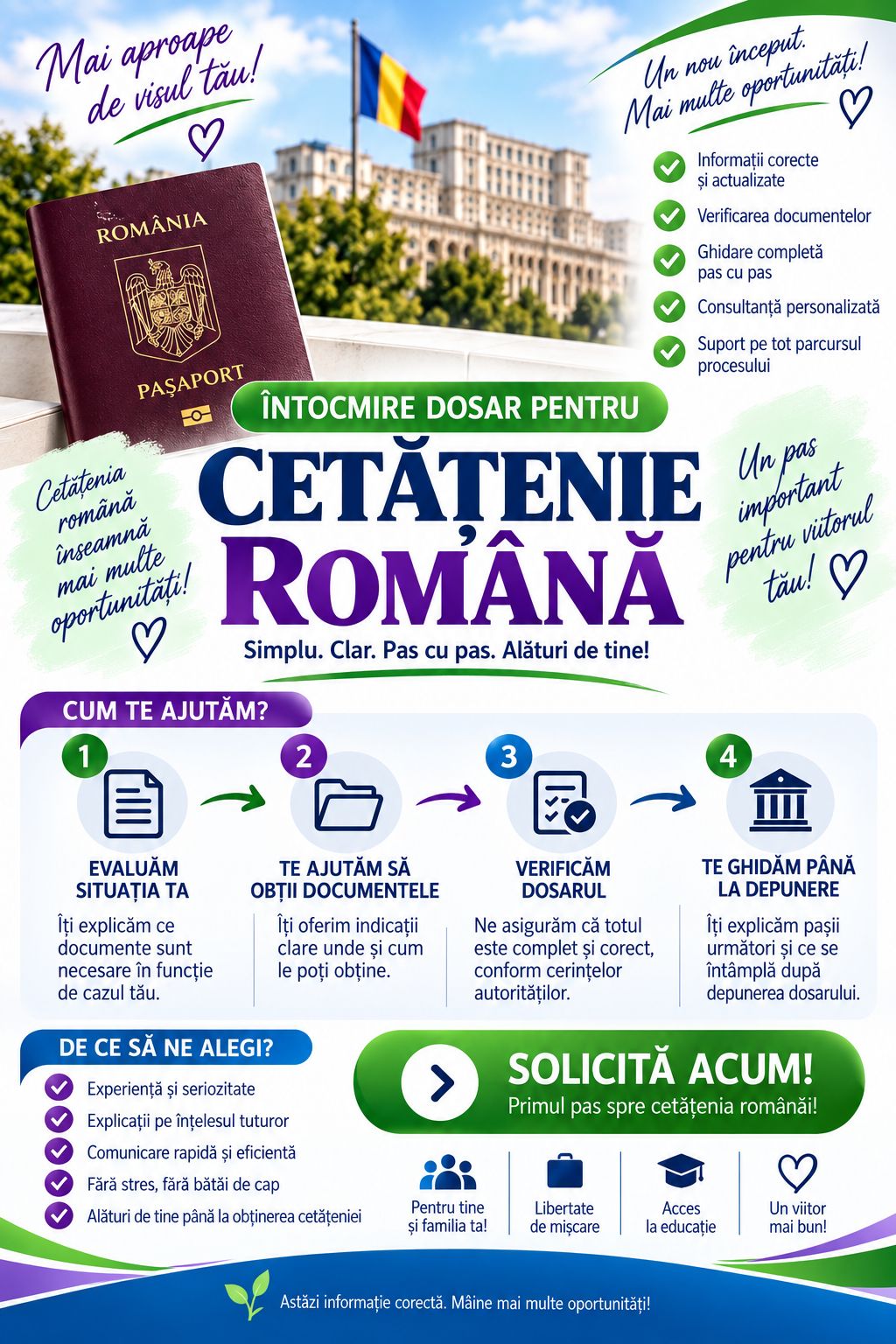 Întocmire dosar pentru cetăţenia Română